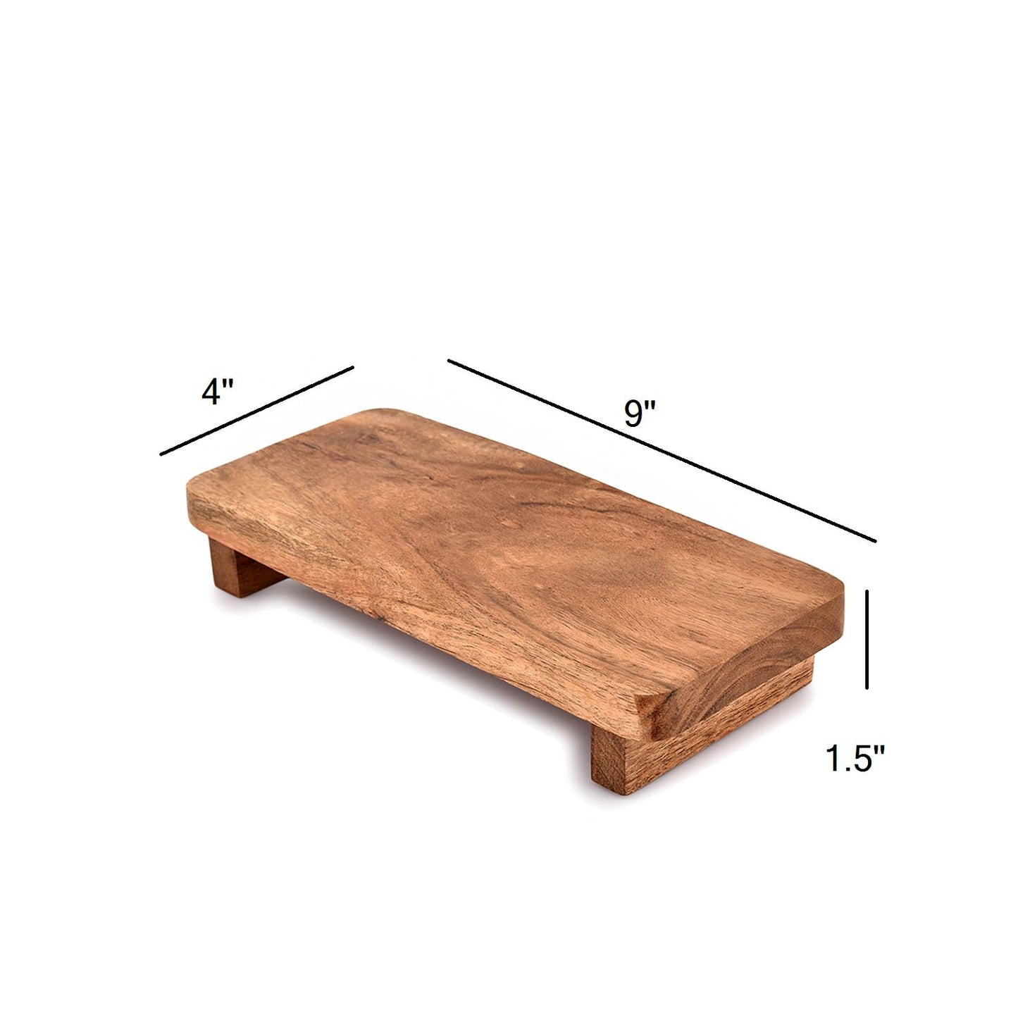 Acacia Wood Modern Farmhouse Décor for Home & Kitchen (9" x 4" x 1.5")